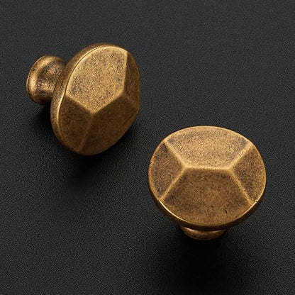 Ravinte Antique Brass Round Cabinet Hardware Knobs,Zinc Knobs,25 Pack - color: Antique Brass