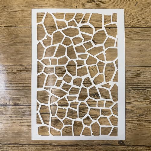 TIAMECH A4 Reusable Crackle Texture Stencil for Painting - color: Crackle Texture