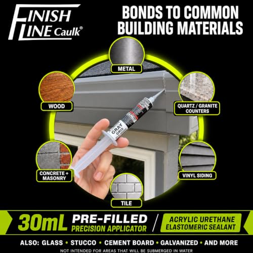 30mL Pre-Filled Precision Caulk Applicator Gray, 1-Pack - color: Aluminum Gray