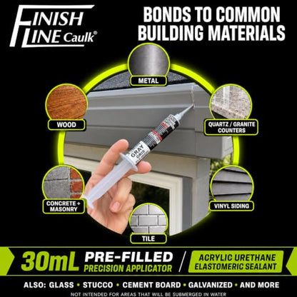 30mL Pre-Filled Precision Caulk Applicator Gray, 1-Pack - color: Aluminum Gray