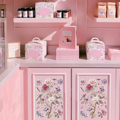 OLYCRAFT 3Pcs Pink Peony Rub on Transfers for Furniture and Crafts 12x6cm Floral Birds Furniture Decals Decor Large Pattern Transfer Stickers with 1Pc Scraper for Glass Cups Cabinets Decor - style: Pink flower