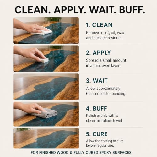 Ceramic Nano Coating for Wood, Nanofinish Coat Protection Kit for Woodworking Countertop, Table Top, and River Tables