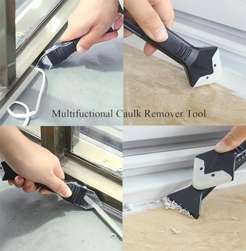 Caulk Remover Tool-3 in 1, Caulking Tool Kit, Grout Removal Tool, Pack-of-9Pcs Caulk Removal Tool for Kitchen Countertop, Bathroom Floor, Window, Sink Joint, Frames Seal
