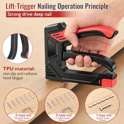 6-in-1 Heavy Duty Staple Gun for Wood, Upholstery & DIY Projects