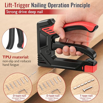 6-in-1 Heavy Duty Staple Gun for Wood, Upholstery & DIY Projects