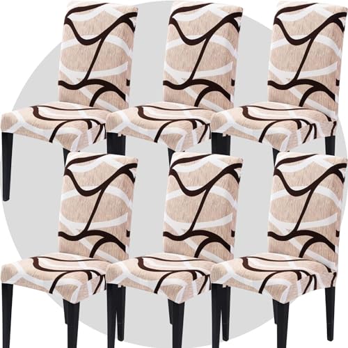 Stretch Chair Covers Slipcovers Set of 6 Printed Stretchable Dining Chair Slipcover Washable Removable for Kitchen,Hotel,Restaurant - color: Birds Nest, size: 6