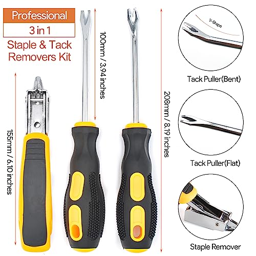 Heavy Duty Staple Remover for Upholstery (3 in 1 Kit)