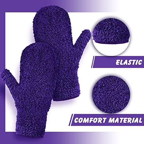 Bencailor 4 Pair Microfiber Dust Mitt, Black, Purple, Rose Red, Dark Blue - color: Black, Purple, Rose Red, Dark Blue