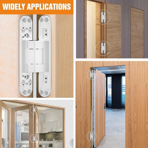 7" Hidden Door Hinge/Concealed Hinges,Invisible Hinges - color: White, size: 7 inches
