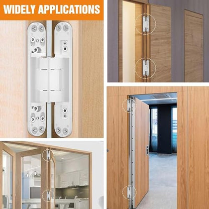 7" Hidden Door Hinge/Concealed Hinges,Invisible Hinges - color: White, size: 7 inches