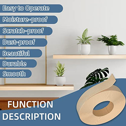Birch Edge Banding, 3/4 inch x 50ft roll of Veneer Edge Banding Pre-glued Flexible, Wood Tape Banding for Cabinet Repair - color: Birch, size: 3/4"x 50ft