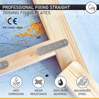 20 Pack Straight Flat Metal Connector Plates (2.36" x 0.63") Galvanized Steel Repair & Joining Brackets for Shelves, Furniture, Wood Fixing & DIY Projects - size: 2.36" x 0.63" (60 x 16mm)