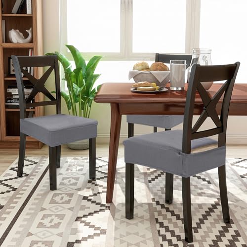 Smiry Waterproof Seat Covers for Dining Room Chairs, Set of 2 - color: Grey, size: Set of 2