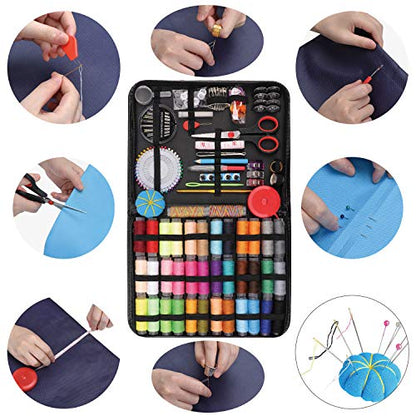 Sewing Kit, 184 Large Premium Sewing Supplies, 38 XL Thread Spools, Suitable for Traveller, Adults, Kids, Beginner, Emergency, DIY and Home Button Repair Kit - size: L