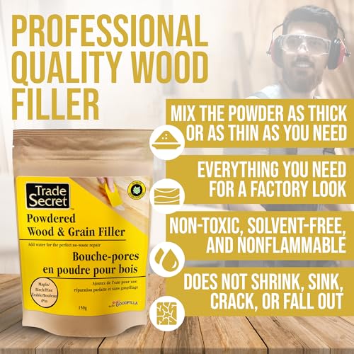 Trade Secret Wood Grain Filler, Water-Mix Powdered Formula, 150 g Pouch - color: Maple/Birch/Pine