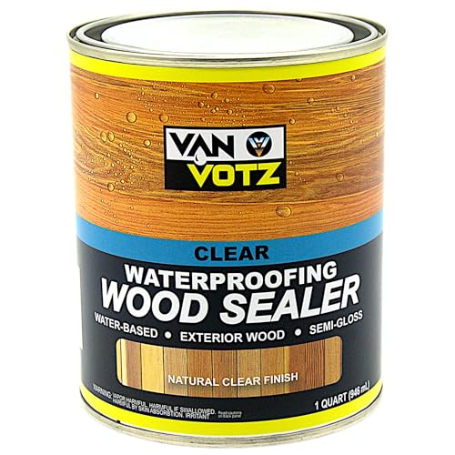 Clear Waterproofing Wood Sealer [1-Gallon] - Premium Outdoor Protective Wood Finish. Semi-Gloss Water-Based Varnish for Exterior Wood with Durability in All Weather Conditions.