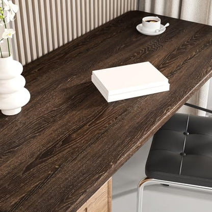 Extra Wide Wood Contact Paper Rustic Brown Wood Grain Wallpaper - size: 32" x 118"