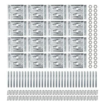 POWERTEC Surface Mount Corner Brackets 16PK w/Mounting Hardware, Corner Braces for Coffee Table/Bench Legs/Desk Legs/Dining Table (71428-P4) - size: 2-5/8" x 3-3/8", style: Flat Corner Brackets Combo, 16PK