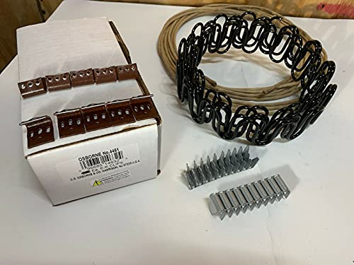 Zig Zag- Springs 8 Gauge 35 Feet for Furniture & Auto Upholstery, Plus Special Package 50 pcs 7 Holes Clip +40 pcs Stay Wire Clips + 20 feet of Springing Wire
