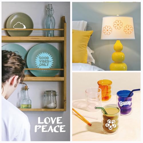 12 Pcs Painting Stencils, 12 Styles Boho Themed Stencil Template Reusable Craft Templates for Painting on Wall Decor Fabric Wood Canvas - style: Boho Themed