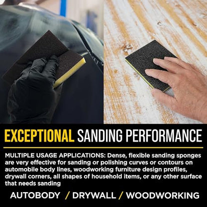Dura-Gold 80 Grit Double-Sided Sanding Sponges, 4.7" x 3.9", Box of 10 - style: 80 Grit