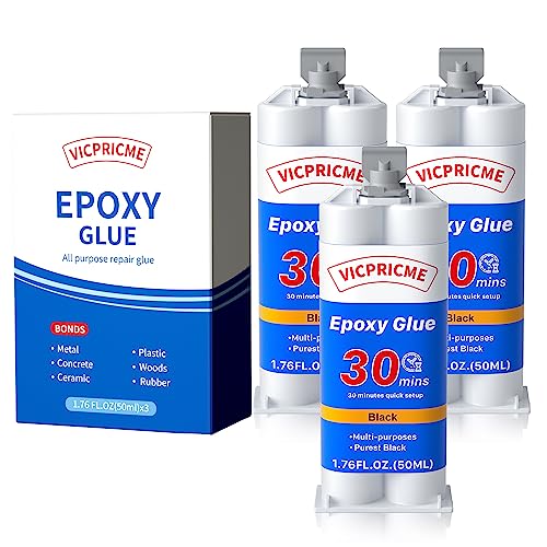 vicpricme Black Epoxy Glue for Plastic Metal Golf Club, Waterproof, 3PK - size: Black 3pcs