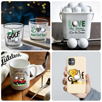 Peacoblue Golf Quotes Rub On Transfers for Craft, Transfer Sticker - style: Golf Balls and Clubs