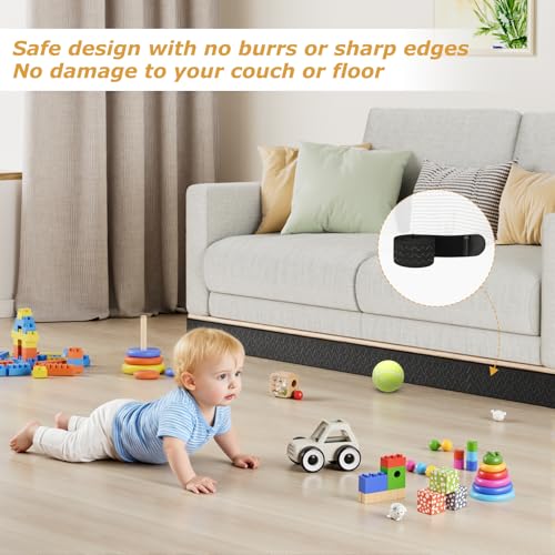 Under Couch Blocker 3" x 13 ft, Elastic Sofa Gap Bumper for Straight-Leg - size: Small