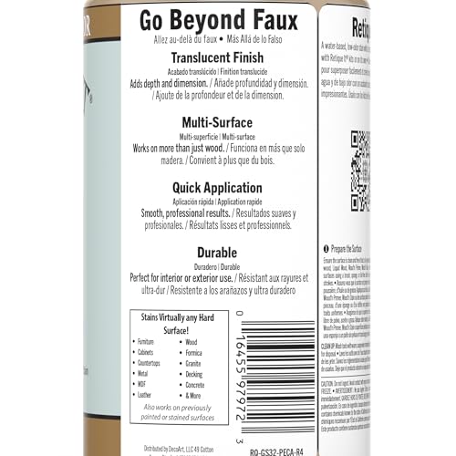 Water-Based Gel Stains by Retique It (32oz Stain, 60 Pecan) - color: 60 Pecan, size: 32oz Stain