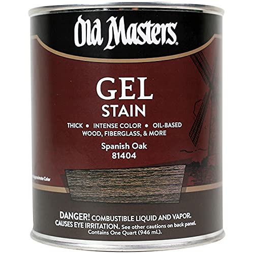 4-Pack of 1 qt Old Masters 81404 Spanish Oak Gel Stain Oil-Based Stain - color: Spanish Oak, size: 1 Quart (Single)