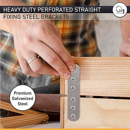 20 Pack Straight Flat Metal Connector Plates (2.36" x 0.63") Galvanized Steel Repair & Joining Brackets for Shelves, Furniture, Wood Fixing & DIY Projects - size: 2.36" x 0.63" (60 x 16mm)