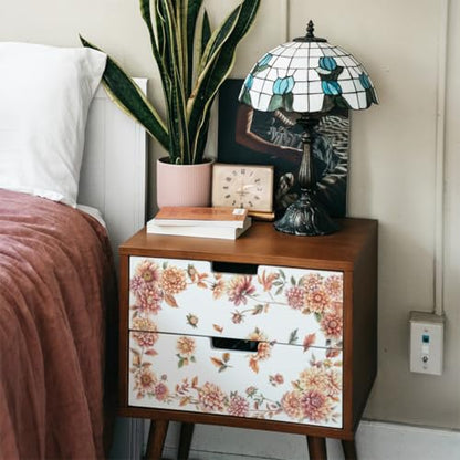 OLYCRAFT 3pcs/Set Dahlia Rub on Transfers for Crafts and Furniture 6x12 Inch Chrysanthemum Furniture Decals Transfer Stickers Rub on Decal with 1pc Scraper for Wood Furniture Home Decor - style: Dahlia