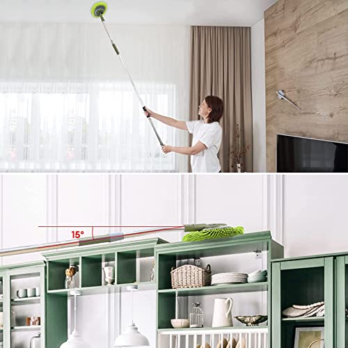 66'' Wall Mop with Long Handle,Ceiling Dust Mop with 15° Labor-Saving Elbow - color: Green