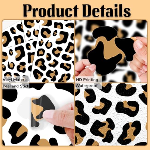 Leopard Print Wall Decals, 12 Sheets 348 Pcs - color: Cheetah