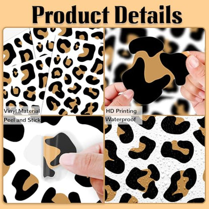 Leopard Print Wall Decals, 12 Sheets 348 Pcs - color: Cheetah