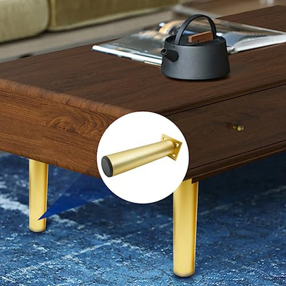 4-Pack Adjustable Aluminum Alloy Furniture Legs 7" Height Gold - color: Gold, size: 7 Inch