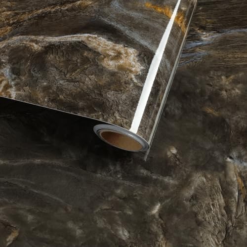 Glossy Brown Marble Wallpaper for Kitchen Marble Contact Paper