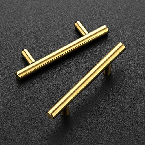 Ravinte Brushed Brass Cabinet Handles, 15 Pack Drawer Pulls, 3 in - size: 3 Inch Hole Centers