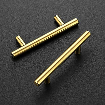 Ravinte Brushed Brass Cabinet Handles, 15 Pack Drawer Pulls, 3 in - size: 3 Inch Hole Centers