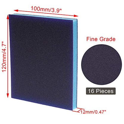 BokWin 16Pcs Sanding Sponge, 120 Grit, Fine Grade - size: 120 Grit