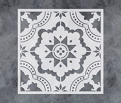 GSS Designs Reusable Tile Stencils 12x12Inch Laser Cut Painting Stencils for Floor Wall Tile Fabric Furniture Floor Stencils for Painting Floors Patio Stencil for Concrete - style: Style 2