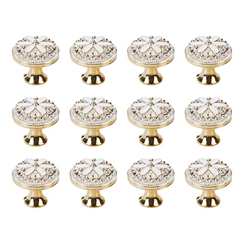 Wealrit 12 pcs Diameter 1.2 Inch Flower Shaped Cabinet Knobs