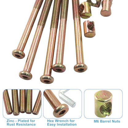 M8 X 110mm Barrel Bolt Nuts, 10 Pack - size: M8(110mm)