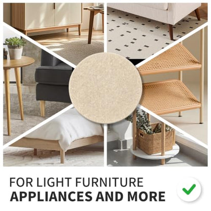 Felt Furniture Pads for Hardwood Floors -Yelanon Felt Pads for Chair Legs - size: 216 pcs Beige
