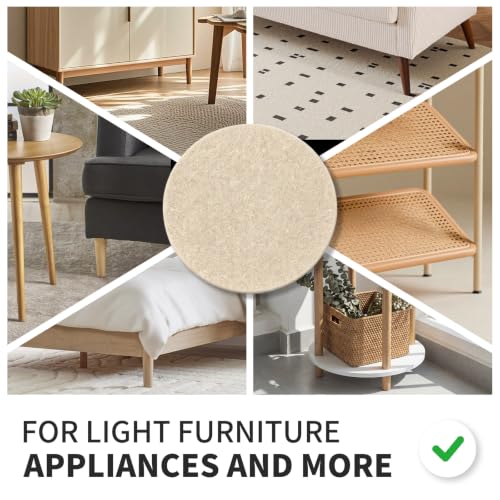 Felt Furniture Pads for Hardwood Floors -Yelanon Felt Pads for Chair Legs - size: 216 pcs Beige & Black