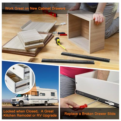 HBL'2 Pairs Soft Close Drawer Slides 12 inch,Full Extension,200Lbs Load
