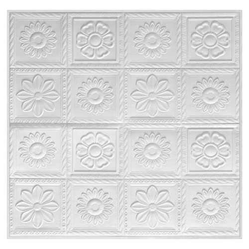 Nuanchu 20 Pcs 27.6 x 27.6 Inch Ceiling Tiles Peel and Stick, Fresh - color: Fresh, size: 27.6 x 27.6 Inch