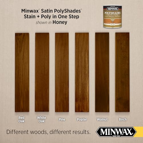 Minwax PolyShades, Satin, Honey, 1 Quart - color: Honey, size: 1 Quart, style: Satin