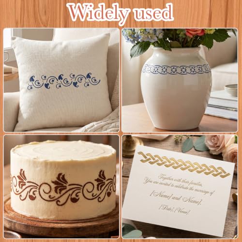 PAGOW 12pcs Floral Lace Stencils, Folk Art Stencils Flower Templates, White