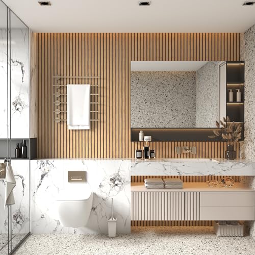 Wood Slat Peel and Stick Wallpaper Textured Contact Paper 17.3''×118'' - size: 17.3" x 118"